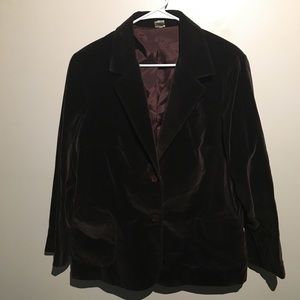 Chocolate Brown Velvet Blazer